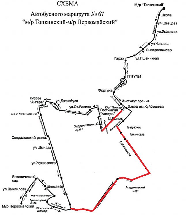 Карта маршрута автобуса 146