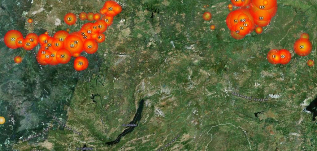 МЧС: задымление населенных пунктов в Иркутской области возможно в связи с лесными пожарами в Красноярском крае